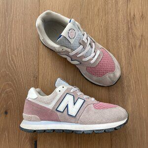 New Balance Shoes Big Kid Girls 4 Hazy Rose 574 Pink Suede Blue GC574DH2 Sneaker